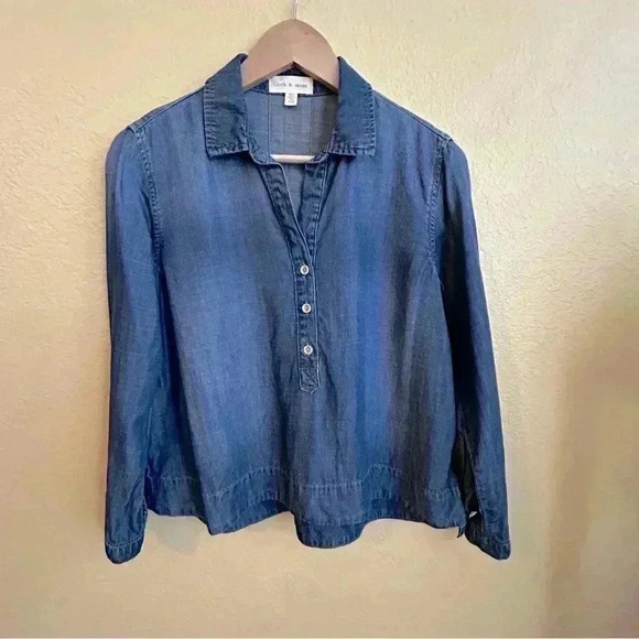 Cloth & Stone Long Sleeve Tencel Denim Top - Picture 2 of 5
